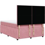  Krevet s oprugama i madracem ružičasti 160x200 cm baršunasti | shoptok.hr