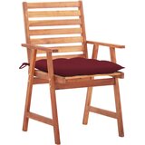  The Living Store Vrtni jedilni stoli 2 kosa z blazinami trden akacijev les - Zunanji Stol, (21455025) | Shoptok.si