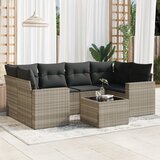 vidaXL 7-dijelni set vrtnih sofa svjetlosivi od poliratana | shoptok.hr
