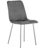 Lava stolica - tamno sivi baršun / kromirane noge x 1 | shoptok.hr