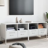  The Living Store TV omarica 2 kosa bela 68x39x50,5 cm valjano jeklo - TV Omarica, (21508280) Cene