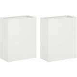  Vrtna saksija 2 kom. Bijela 40 x 20 x 40 cm Čelična vrata | shoptok.hr