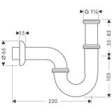 Hansgrohe 53002000 sifon za umivalnik spodnji del | Shoptok.si