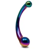 the rainbow curvy stainless steel double ended g-spot dildo