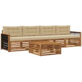 vidaXL Zunanja garnitura za sedenje z blazino 5 pcs Naravna in bež, (5000282075) | Shoptok.si