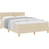 vidaXL Krevet s kutijom s madracem Krem 140x200 cm Tkanina | shoptok.hr