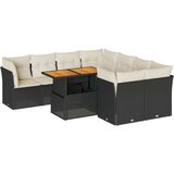 vidaXL 9-dijelni set vrtnih sofa s jastucima crni od poliratana | shoptok.hr