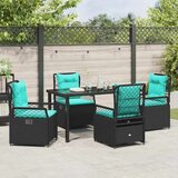  Komplet za jedilnico v vrtu 5 pcs Črna poli ratan, (5000045301) | Shoptok.si
