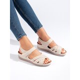 Shelvt Women's beige Velcro sandals Cijene