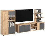 Modern Living Dnevni Regal Caneva, Barva Hrasta, Antracit, 2-Delni | Shoptok.si