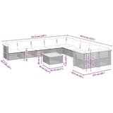 vidaXL 11-dijelni set vrtnih sofa od poliratana s jastucima bež | shoptok.hr