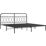 vidaXL Kovinski posteljni okvir z vzglavjem črn 200x200 cm, (21251331) | Shoptok.si