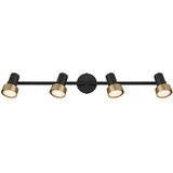 Globo 57917-4G - Spot svetlo MASON 4xGU10/25W/230V crna/zlatna | Eponuda.com