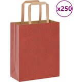 vidaXL Papirnate vrećice 250 kom s ručkama crvene 18x8x22 cm | shoptok.hr