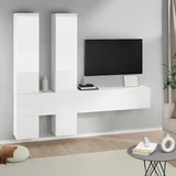  Zidni TV ormarić bijeli visoki sjaj od konstruiranog drva