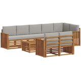  Set vanjskih sofa 9 kom. Prirodna i svijetlo siva Poliester | shoptok.hr