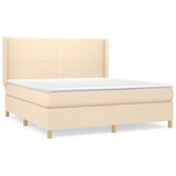  Krevet s oprugama i madracem krem 160x200 cm od tkanine | shoptok.hr