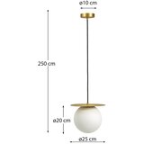 Kave Home Bela/v zlati barvi kovinska viseča svetilka s steklenim senčilom ø 25 cm Brisia – | Shoptok.si