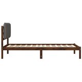  Krevetni okvir s tapiciranim uzglavljem - Tamnosmeđa i svjetlosiva 75 x 190 cm | shoptok.hr