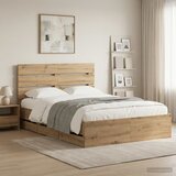 Bed Frame with Storage and Headboard Artisan Oak 160 x 200 cm | shoptok.hr
