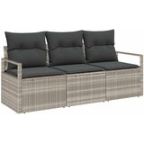 vidaXL Kavčna garnitura 3 pcs Svetlo siva poli ratan, (5000154741) | Shoptok.si