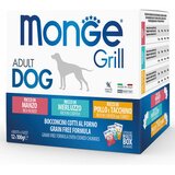 Monge hrana za pse, grill govedina, riba i piletina, sosići za pse, adult, 12x100g
