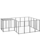  Kavez za pse crni 6,05 m² čelični | shoptok.hr