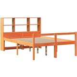 vidaXL Knjižna postelja brez vzmetnice vošč. rjava 150x200cm trden les | Shoptok.si