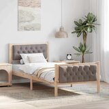 Okvir za krevet Sivo-smeđa 90 x 190 cm tkanina | shoptok.hr