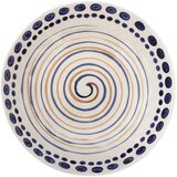 Bloomingville Temno modra/bež lončena servirna posoda ø 39 cm Shama – Cene