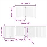 vidaXL Vrata za pse s vratašcima 6 panela sklopiva 480 cm drvo topole | shoptok.hr