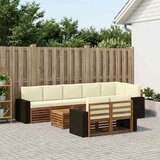  Set vanjskih sofa 9 kom. Prirodna i krem Poliester | shoptok.hr