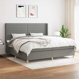  Krevet s oprugama i madracem tamnosivi 200 x 200 cm od tkanine | shoptok.hr
