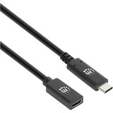 Manhattan USB kabel USB 3.2 gen. 2 (USB 3.1 gen. 2) USB-C® vtič\, USB-C® vtičnica 0.50 m črna 355230, (20416244) | Shoptok.si