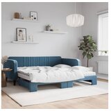 vidaXL Dnevni krevet na razvlačenje i madraci plavi 100x200 cm baršun | shoptok.hr