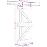  Klizna vrata NARVIK Prirodna i crna 100 x 210 cm (213,5 cm) | shoptok.hr