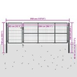  Vrtna vrata sa stupovima Čelik 350x100 cm Antracit | shoptok.hr