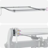 vidaXL Samodejna retraktibilna tenda z LED črna 450x350 cm, Zamenjava akrilne tkanine za okvir 4,5x3,5 m črna | Shoptok.si
