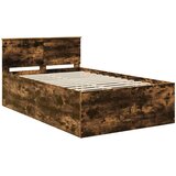  Krevetna konstrukcija s uzglavljem Dimljeni hrast 120 x 190 cm | shoptok.hr