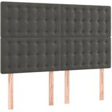 Krevet box spring s madracem LED tamnosivi 140x190 cm baršun | Eponuda.com
