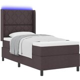  LED Box Spring Krevet Tamno smeđa 100 x 200 cm tkanina | shoptok.hr