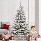 vidaXL Umjetno božićno drvce s nogom Bijelo 210 cm PE i PVC | shoptok.hr
