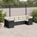 vidaXL 7-dijelni set vrtnih sofa od poliratana s jastucima crni | shoptok.hr