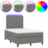  box spring s madracem LED tamnosivi 120 x 200 cm tkanina | shoptok.hr