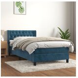  spring krevet s madracem tamnoplavi 90x200 cm baršunasti | shoptok.hr