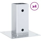  Postolja za stupove kvadratna 4 kom 71x71 mm pocinčani čelik | shoptok.hr