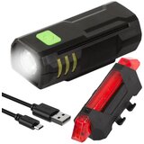  Set USB baterija. vodootporna lampa + stražnje svjetlo za bicikl Cijene