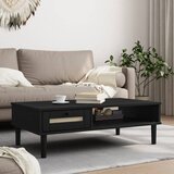 vidaXL Klubska mizica SENJA videz ratana črna 100x55x33 cm les | Shoptok.si