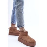 Boto Suede Snow Boots On Platform Dark Beige Corcoran | shoptok.hr
