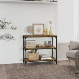 za knjige boja hrasta 80x33x70,5 cm drvo i čelik